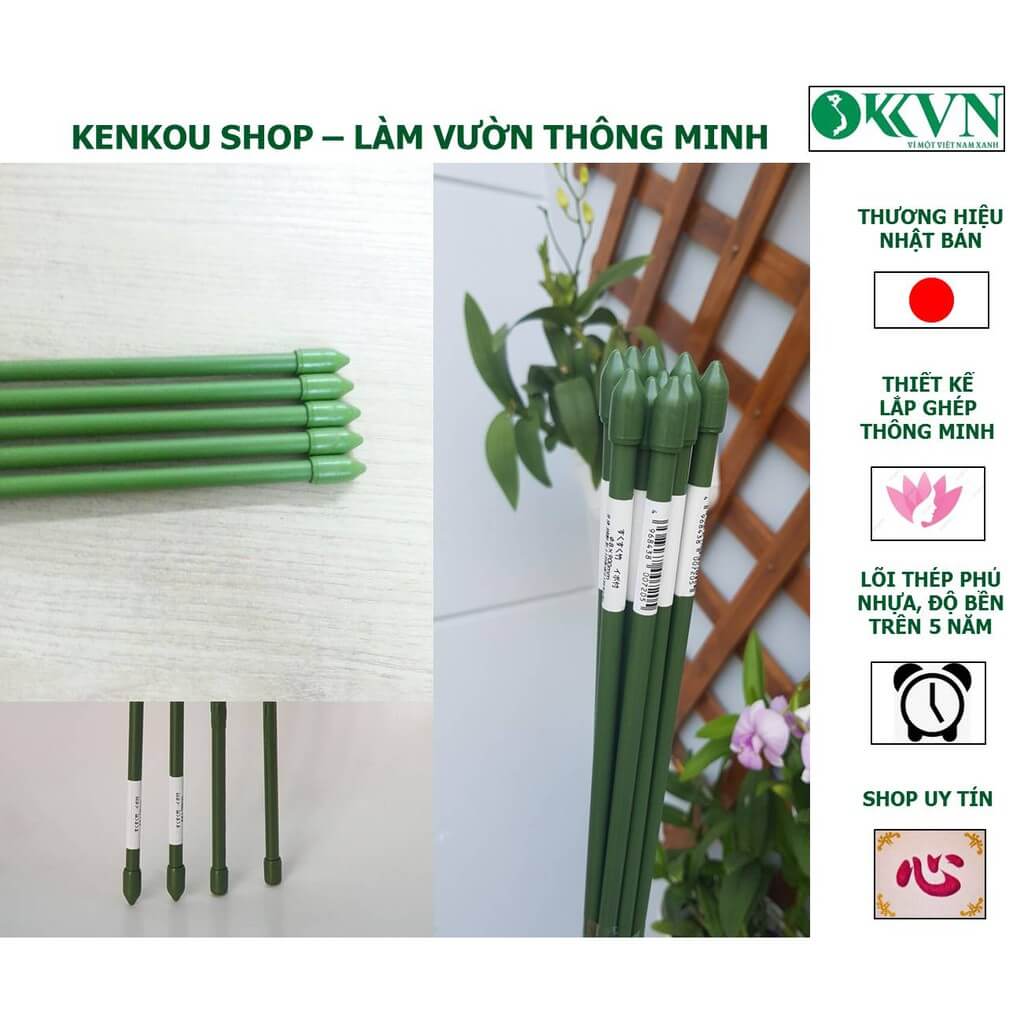 Thanh làm giàn D8mm x 75cm Hàng Chính Hãng DAIM Nhật Bản, lõi thép bọc nhựa, làm giàn cây leo