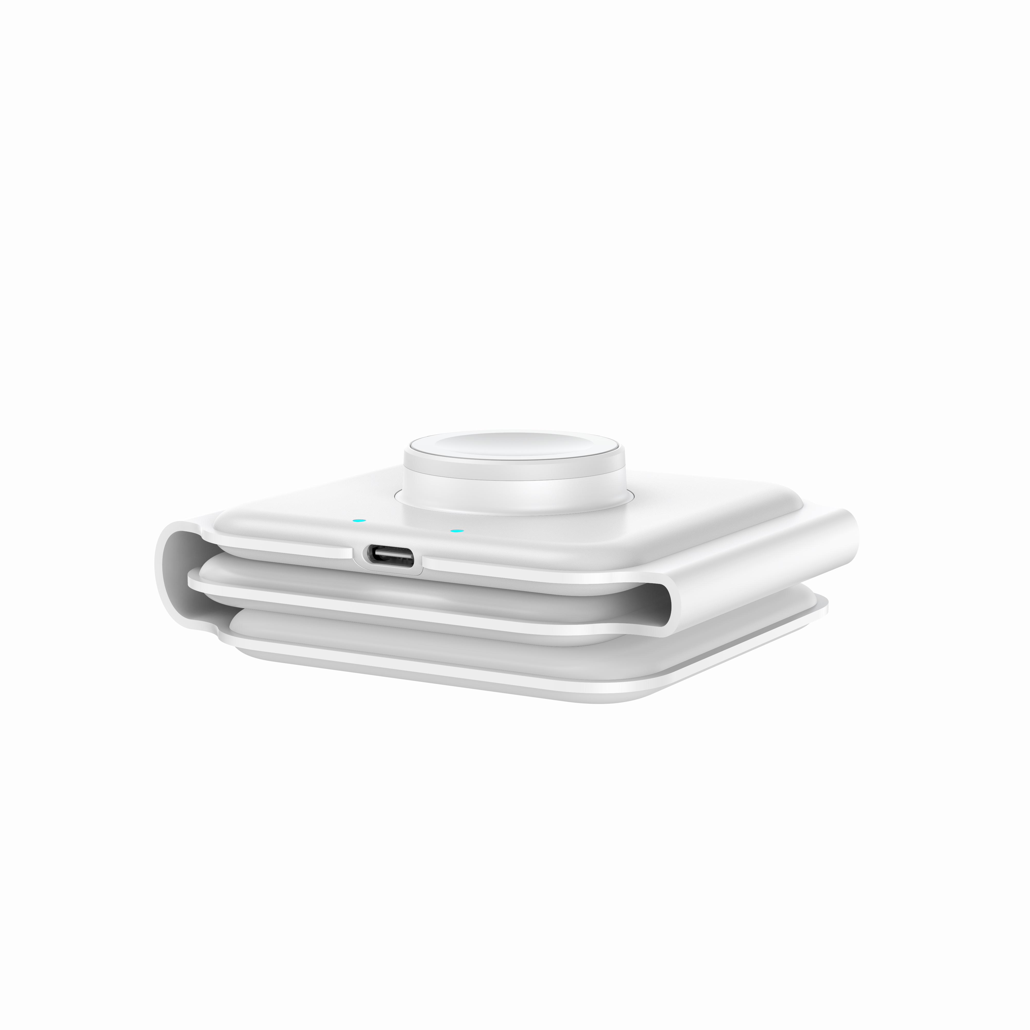 3-in-1 Folding Magnetic Wireless Charger Touch-control Night Light 15w Fast Charging Station For Phone Watch Headphones