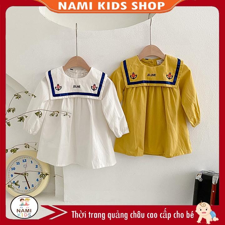 Váy bé gái dài tay phong cách thủy thủ dễ thương hàng QCCC