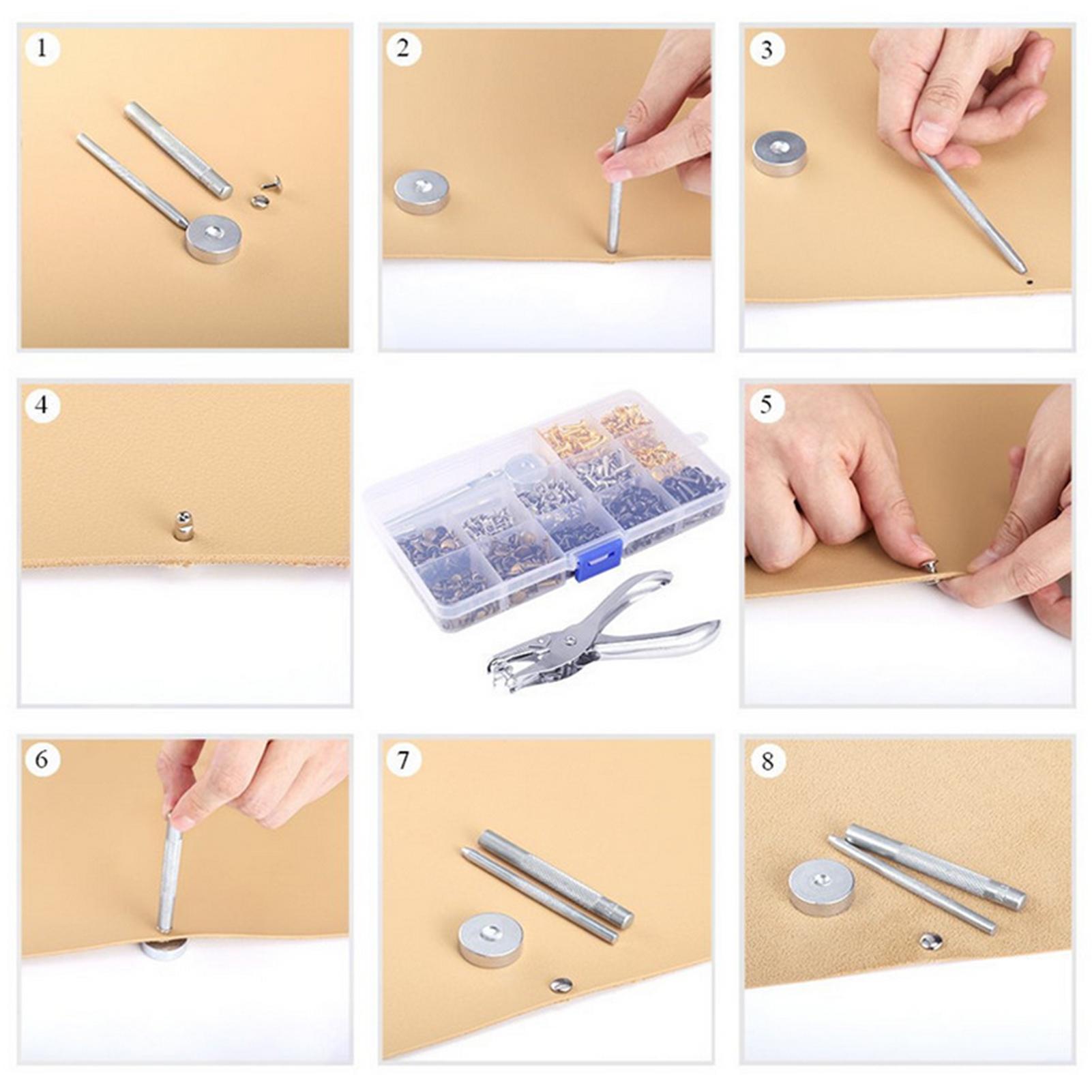 Bộ đồ nghề làm đồ da thủ công Bộ 300 đinh tán, kiềm bấm lỗ..