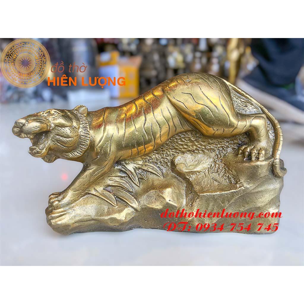 Tượng Hổ Phong Thủy Bằng Đồng Cỡ To Cao 13cm