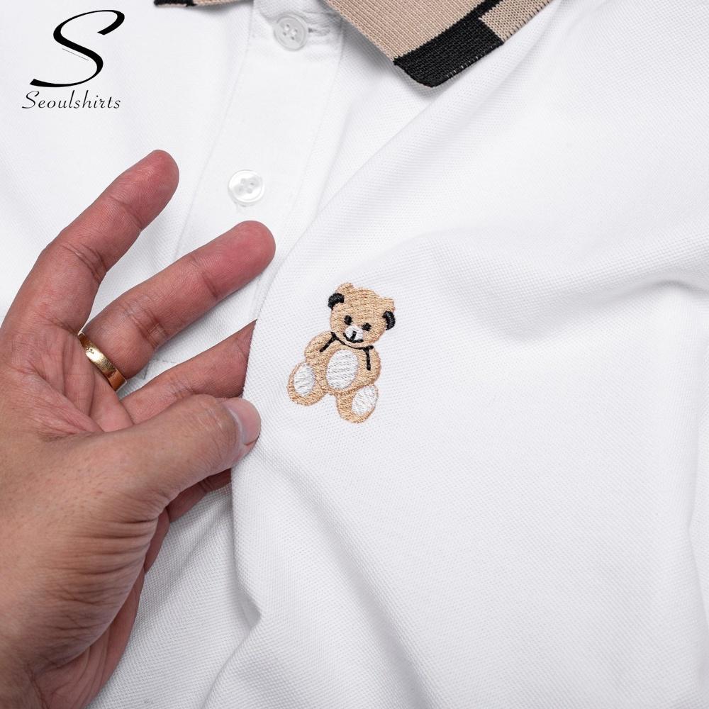 Áo thun nam polo thêu gấu basic cổ bẻ cao cấp vải POLY CÁ SẤU dày dặn thoáng mát trẻ trung năng động - SU 260