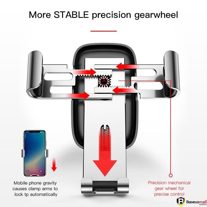 Bộ đế giữ điện thoại khóa tự động dùng cho xe hơi Baseus Metal Age Gravity Car Mount-Hàng chính hãng