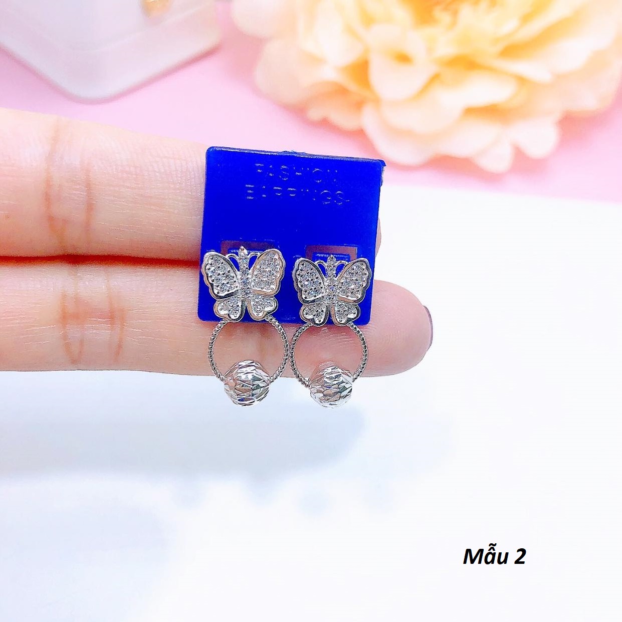 Bông tai bạc thời trang chất liệu bạc Ý MS13a