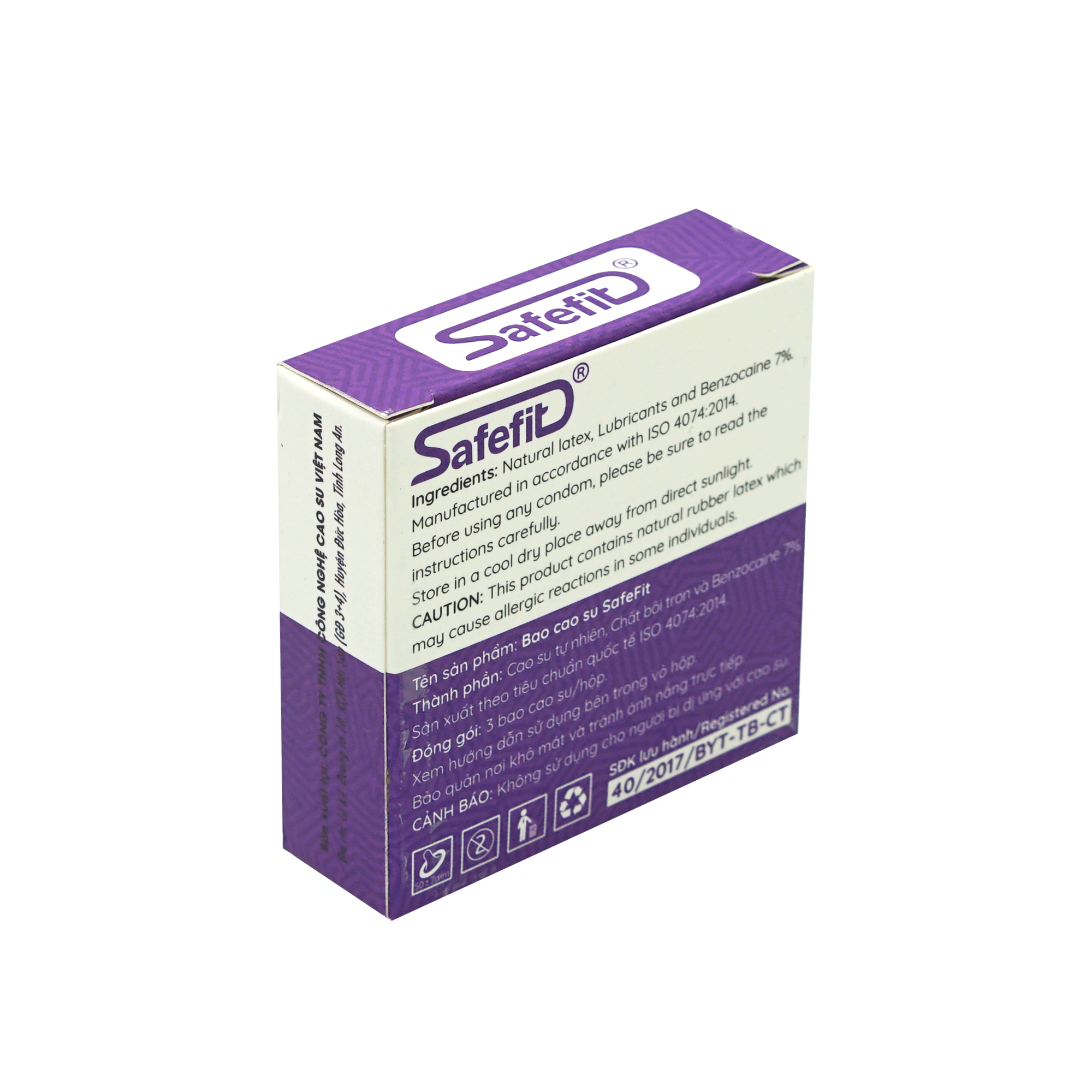 Bao cao su Safefit Prolong trơn, mỏng, bcs kéo dài thời gian hộp 3, 12 chiếc