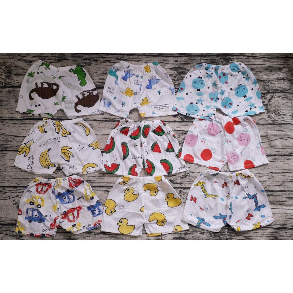 Set 5 Quần đùi chục cotton giấy cho bé từ 3-12kg