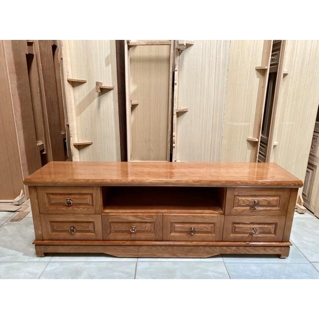 Kệ tivi phẳng 6 ngăn kéo gỗ sồi 1m8/2m*40cm