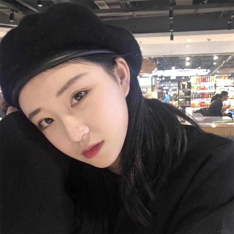 MŨ NỒI BERET NỮ, NÓN NỒI MŨ ULZZANG NÓN BERET DẠ MŨ BERET VIỀN DA CÓ DÂY NỚI CHỈNH