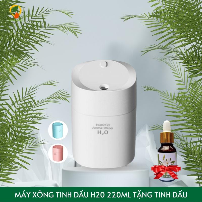 Máy tạo độ ẩm phun sương mini máy khuếch tán tinh dầu toả hương thơm cho phòng ngủ HUMIDIFIER 220ML, đèn Led