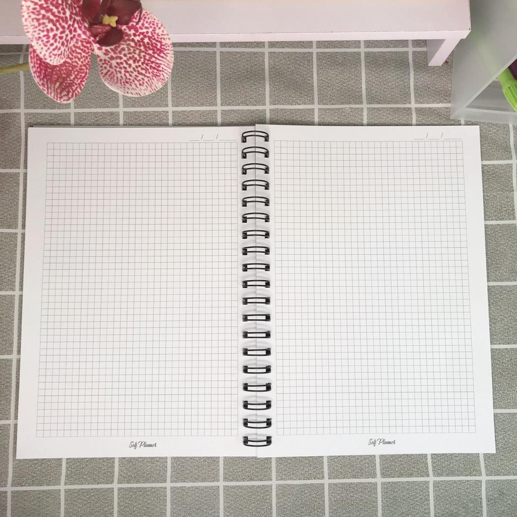 Sổ / Vở lò xo kép caro, kẻ ngang, chấm bi KOREAN STYLE bìa nhựa A5 B5 Self Planner 80-120 trang 100GSM