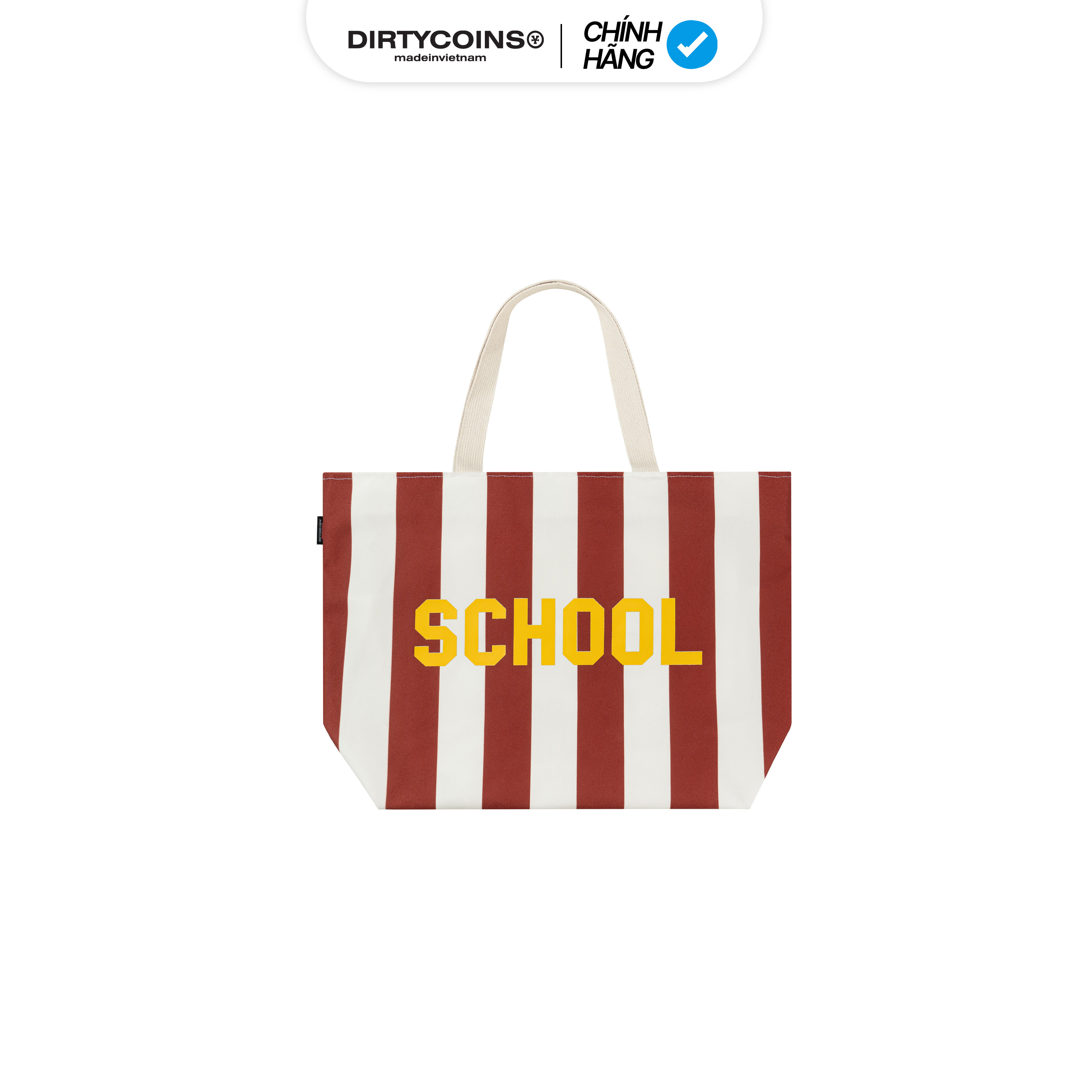 Túi Tote Canvas School Striped - Red