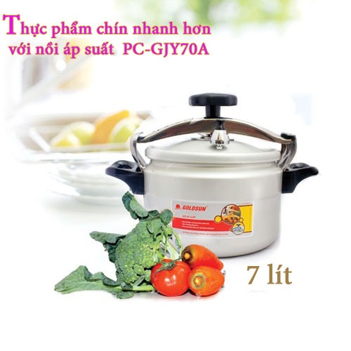 Nồi Áp Suất Cơ Anod Nhôm Điện Hóa Mềm Goldsun PC-GJY70A - Chính Hãng