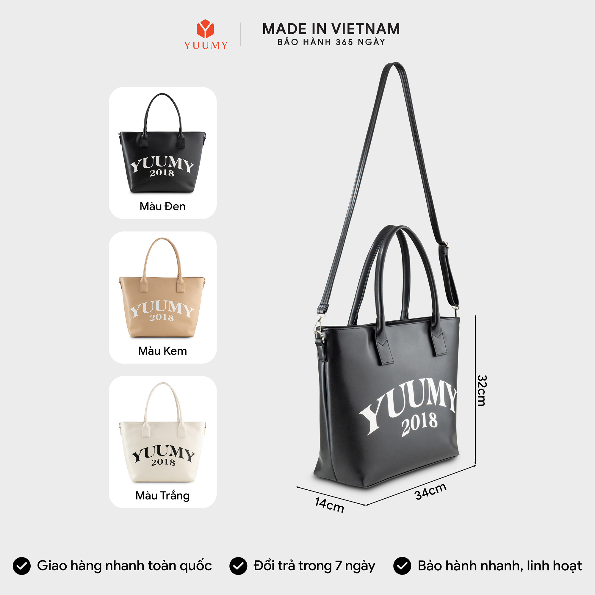 Túi Yuumy ( Thời trang nữ công sở trẻ trung cỡ lớn - Túi xách da Seasand YTX85 )