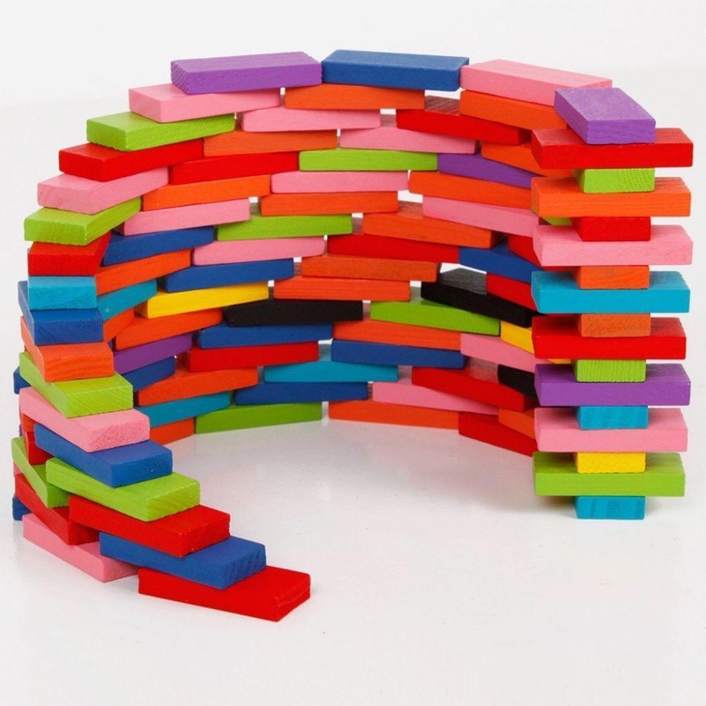 Đồ Chơi Rút Gỗ Nhiều Màu 54 Thanh Size Lớn, Domino Nhiều Màu Cho Bé