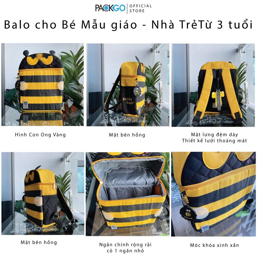 Balo Trẻ em 4 tuổi Beddybear Cho Bé Trai hoặc Gái học Mầm non Beddy bear họa tiết hình thú 3D - Ba lô Thiết kế chống gù - Bảo hành chính hãng 2 năm