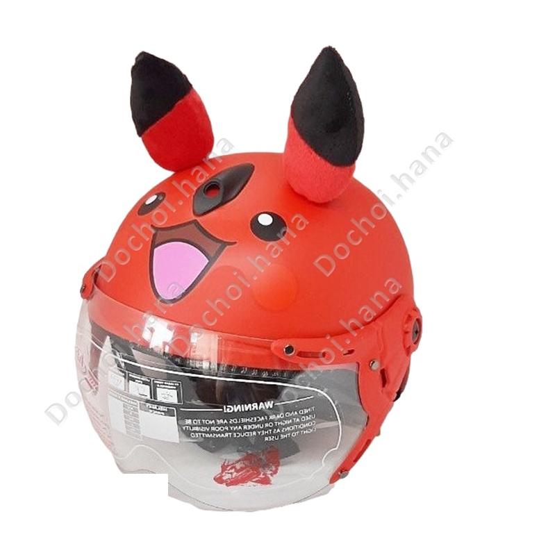 Nón Bảo Hiểm Cho Bé 3-7 Tuổi - HÀNG TỐT - An toàn cho bé, có kính, kiểu dáng đẹp, mẫu Pikachu..