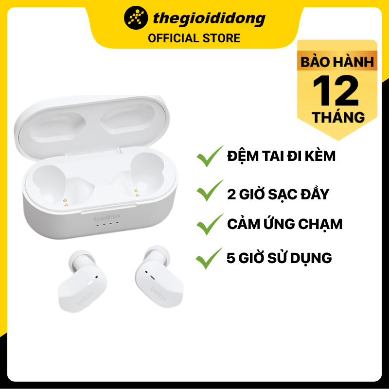 Tai nghe Bluetooth True Wireless Belkin Soundform AUC001 - Hàng chính hãng