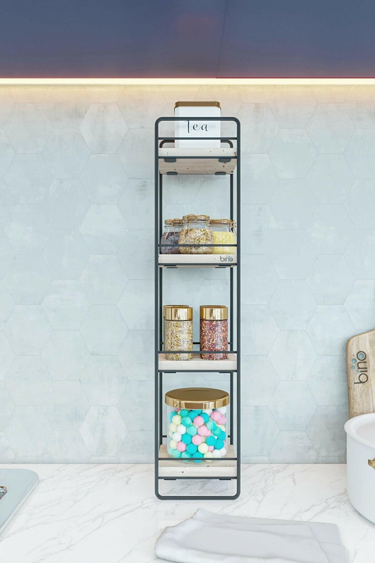 Nhà Bếp Lưu Trữ Đồ Giá Kệ Người Tổ Chức Gỗ Tự Nhiên 4 Tầng Kệ Treo Tường Giá Treo Phòng Tắm Hiện Đại Trong Nhà Phụ Kiện