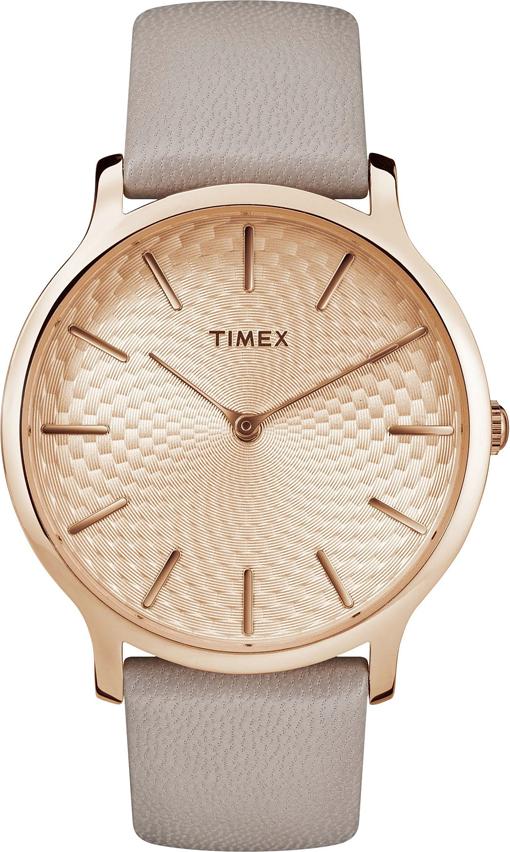 Đồng Hồ Nữ Dây Da Timex Metropolitan TW2R49500  - Nâu Nhạt