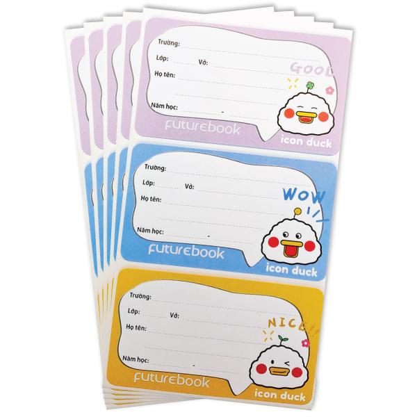 Nhãn Vở Học Sinh Icon Duck - futurebook N135 (15 Nhãn)