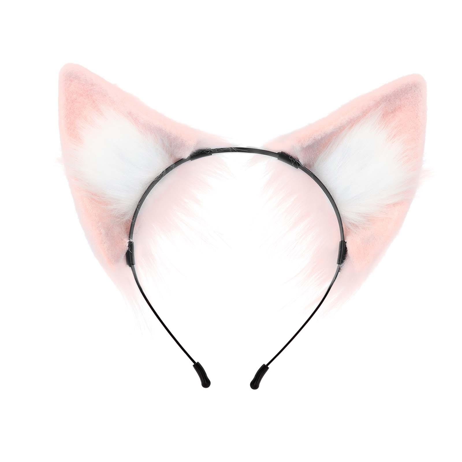 Ears Headband Adult, Plush Animal Headband Faux Cute Photo Props Hair Accessories Cosplay Headwear Hair Hoop with Ears for Fancy Dress Decor