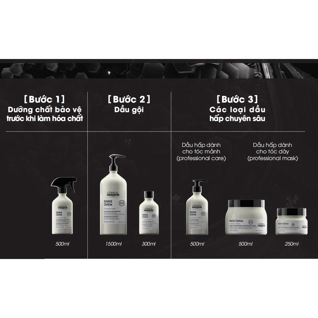 BỘ DẦU GỘI XẢ HẤP DƯỠNG THẢI ĐỘC KIM LOẠI TÓC LOREAL PRO METAL DX