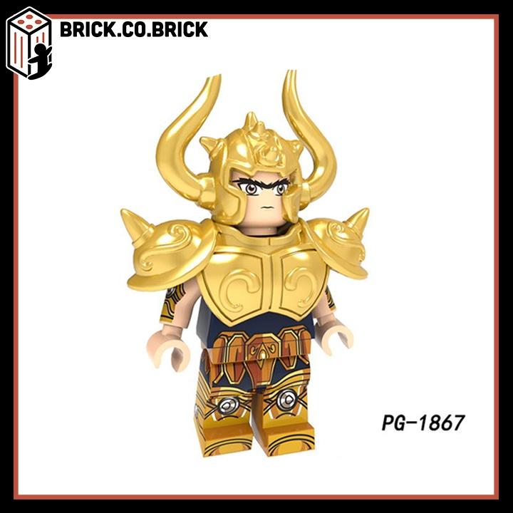 Đồ chơi Nhân vật Lắp Vị thần Hiệp sĩ Saint Seiya 12 Cung Hoàng Đạo Phiển Bản Giáp Vàng Gold Tráng bóng PG8212