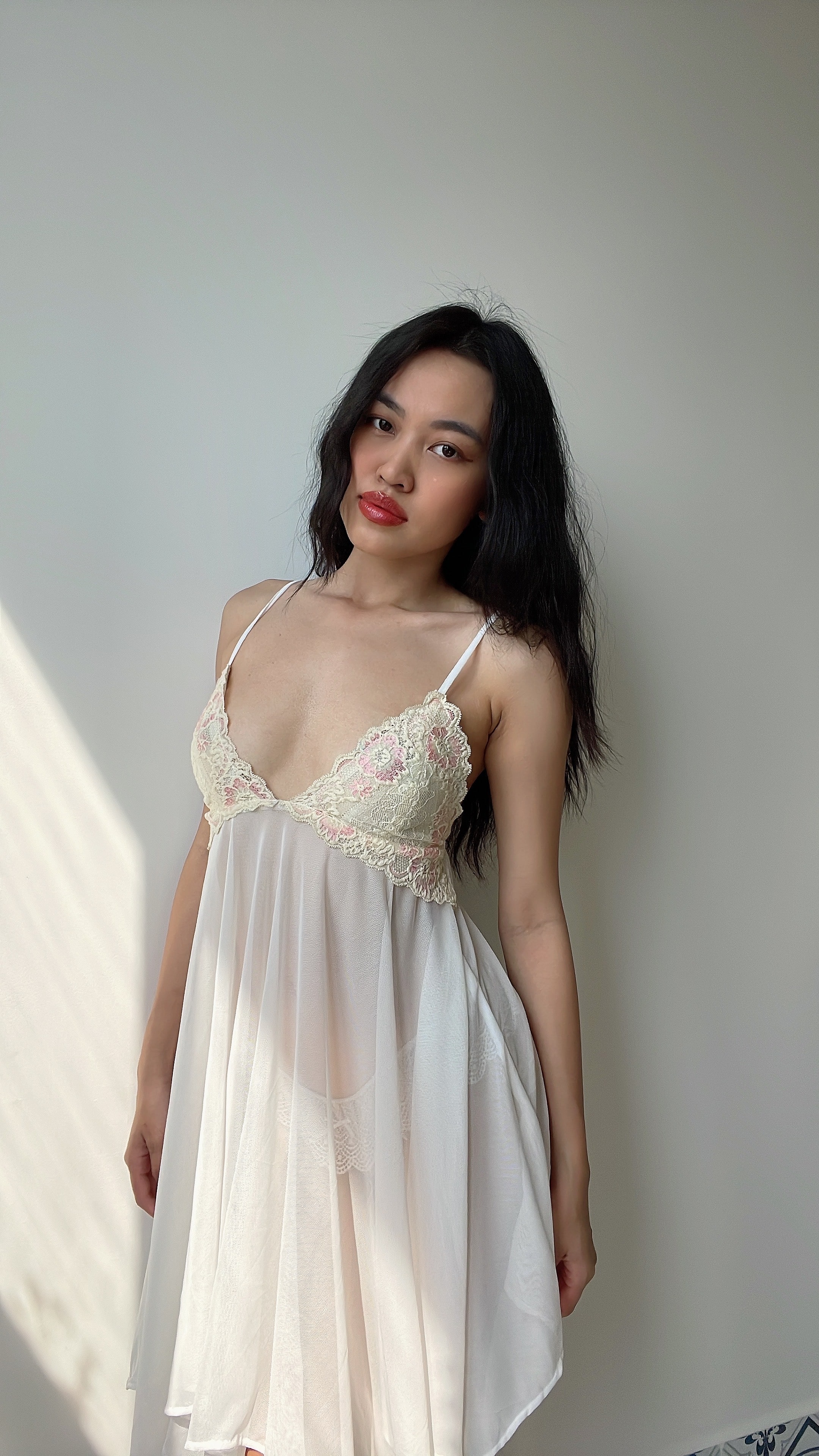 [Có Bigsize] Đầm Váy Ngủ Hai Dây Phối Ren Hở Lưng Xuyên Thấu Gợi Cảm Laili Wear