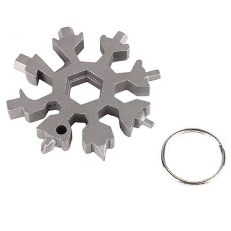 18 In 1 Snowflake Snow Wrench Tool Spanner Hex Wrench Multifunction Camping Outdoor Survive Tools Bottle Opener Screwdriver