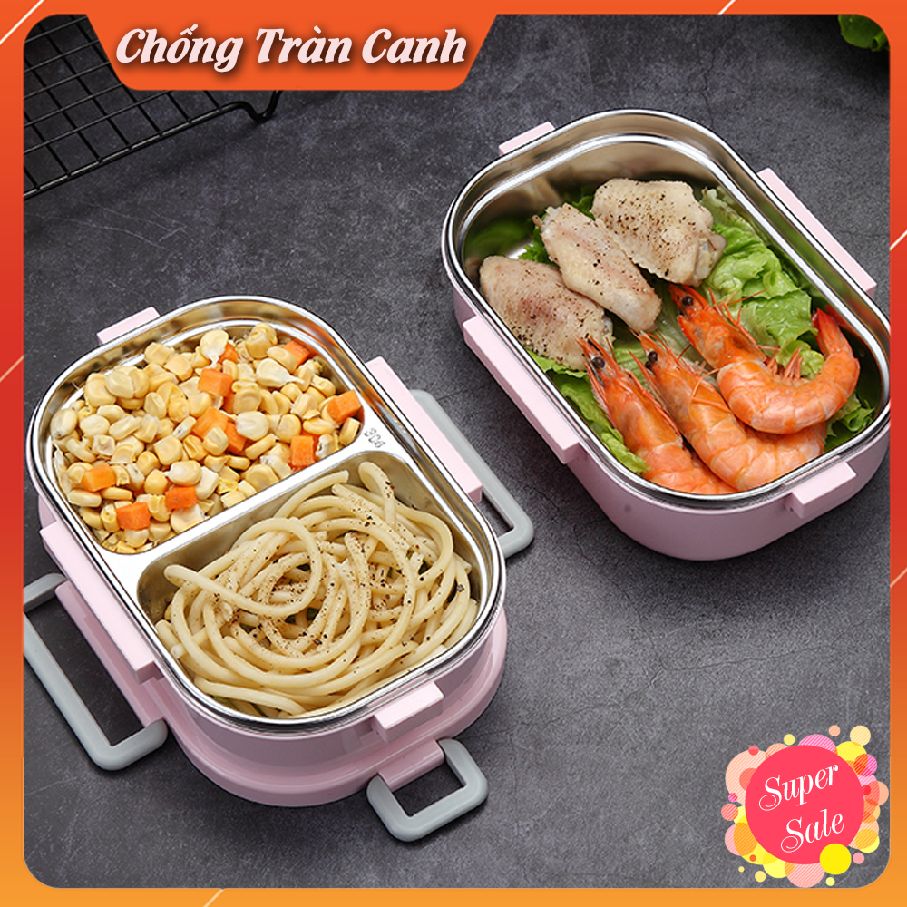 Hộp Cơm Giữ Nhiệt 2 Tầng Thiết Kế Chống Tràn Tuyệt Đối Lõi Inox SUS304 Đảm Bảo An Toàn HC02