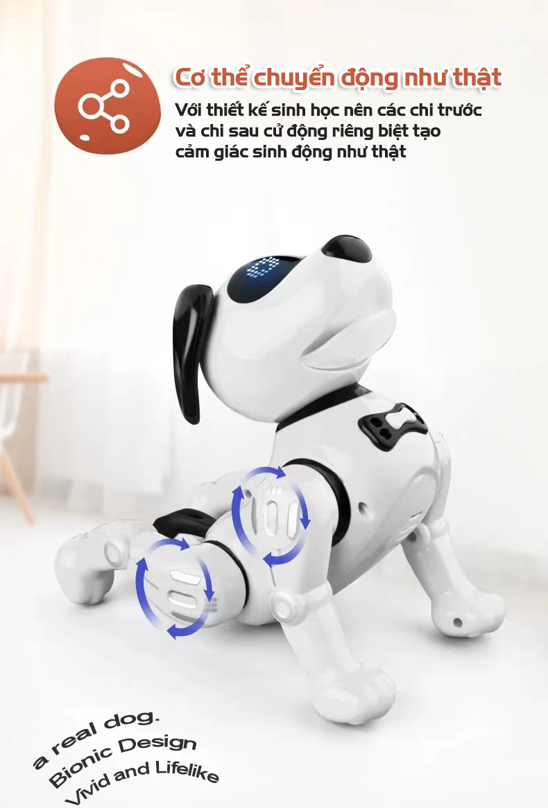 Chó robot điều khiển từ xa, hoạt động linh hoạt, đồ chơi giáo dục cho bé
