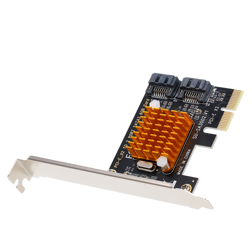 Bộ Điều Khiển SSD PCI-E X2 Sang 2 Cổng SATA3 6GbPS Cho Vỏ Máy Tính Lớn Và Nhỏ