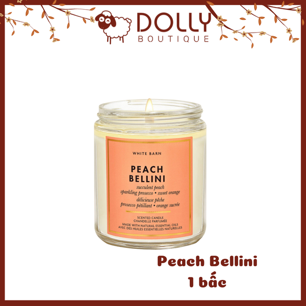 Nến Thơm 1 Bấc B.B.W PEACH BELLINI Single Wick Candle 198g