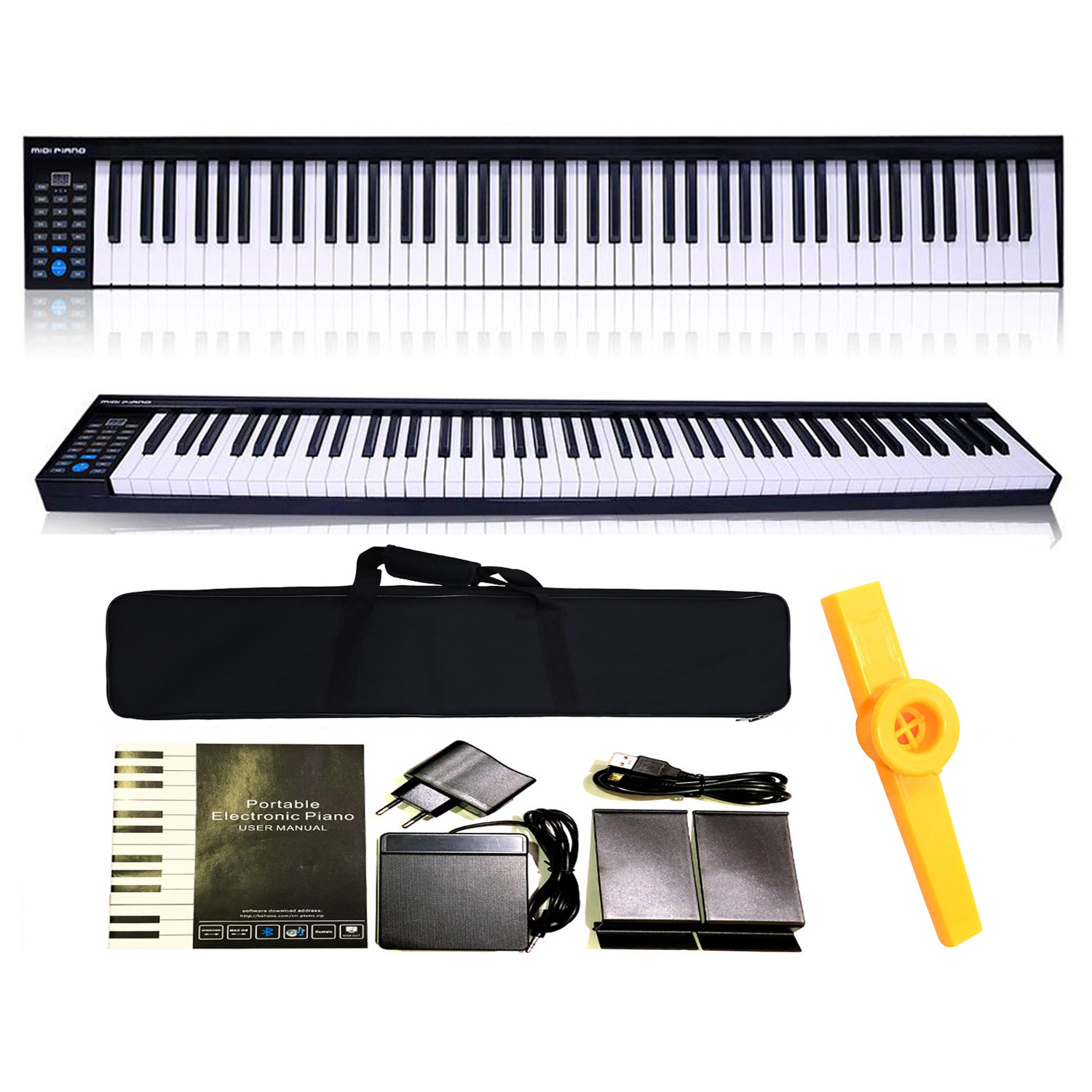 Đàn Piano Điện Konix PH88 - 88 Phím nặng Cảm ứng lực PH-88 - Midi Keyboard Controllers - Kèm Kèn Kazoo DreamMaker (Kết nối máy tính và điện thoại, Bluetooth, Pin sạc, Loa lớn)