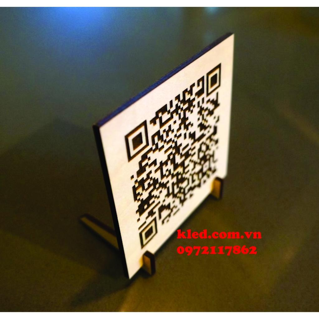 Bảng gỗ wifi decor treo cửa tên shop quét mã QR tiện lợi giá rẻ "Free Ship"