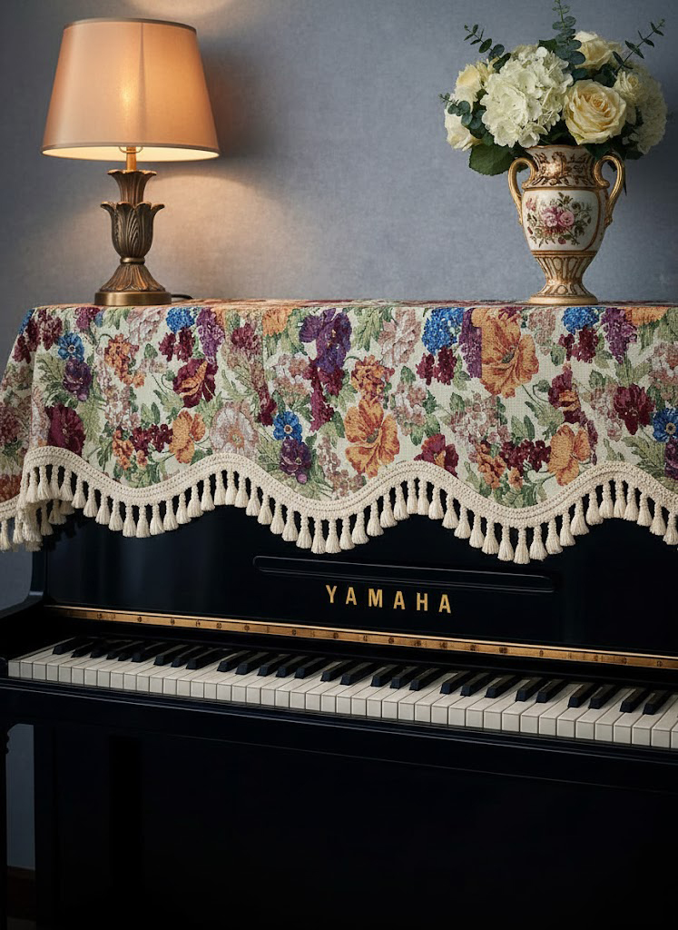 Khăn phủ đàn piano cơ đàn piano điện tử 88 phím sang trọng cổ điển giáng sinh noel năm mới Tết - Hàng chính hãng