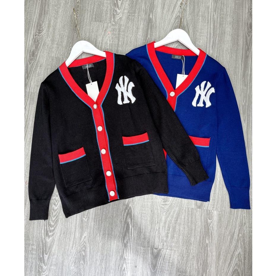 Áo khoác Cardigan họa tiết NY phối viền Quảng Châu cao cấp, Cadigan len dệt kim dày dặn thương hiệu thời trang D&amp;R L039