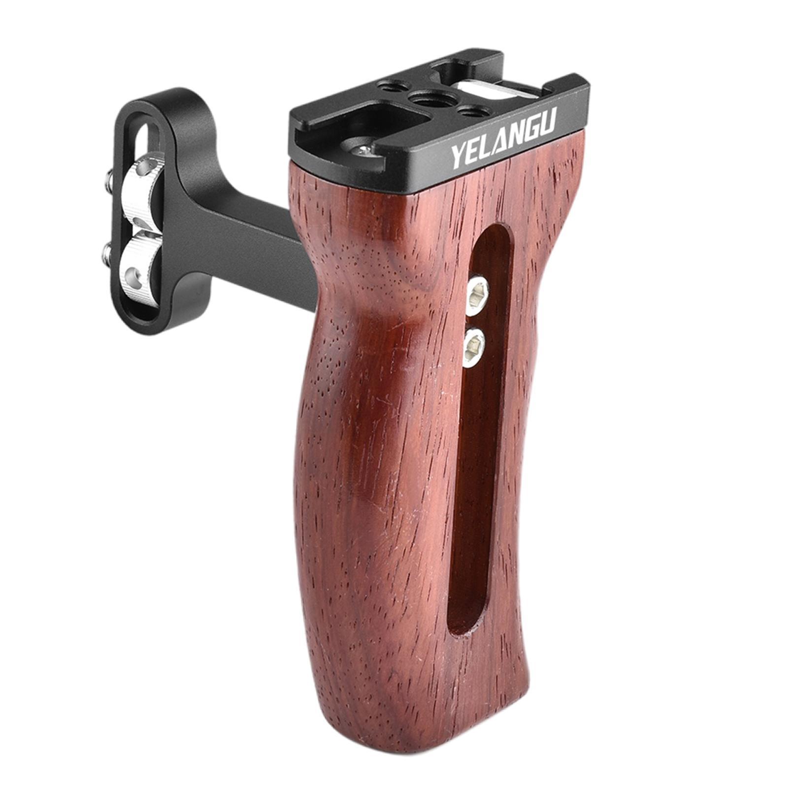 Side Wooden Handle Grip Ergonomic for Digital Camera Small Camera Cage
