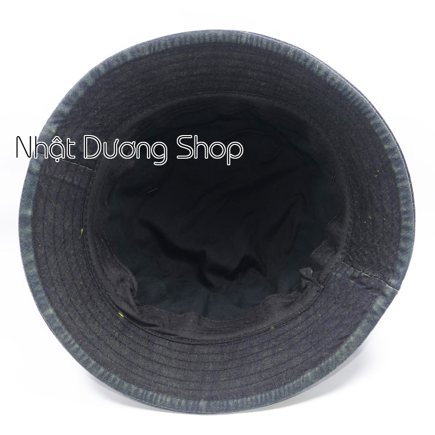 Nón bucket 2 mặt jean loang cá tính thêu chữ nổi bật - Chất liệu vải Jeans oát mềm thích hợp cho nam và nữ