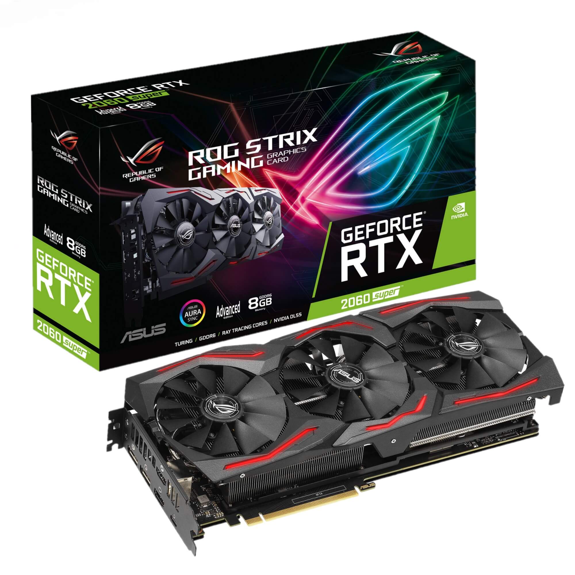 Card Màn Hình VGA ASUS ROG-STRIX-RTX2060S-O8G-EVO-GAMING GDDR6 8GB 256-bit - Hàng Chính Hãng