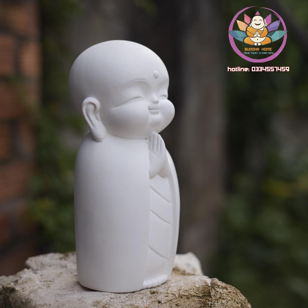 Chú tiểu decor hiện đại 21 cm trang trí nhà cửa màu trắng