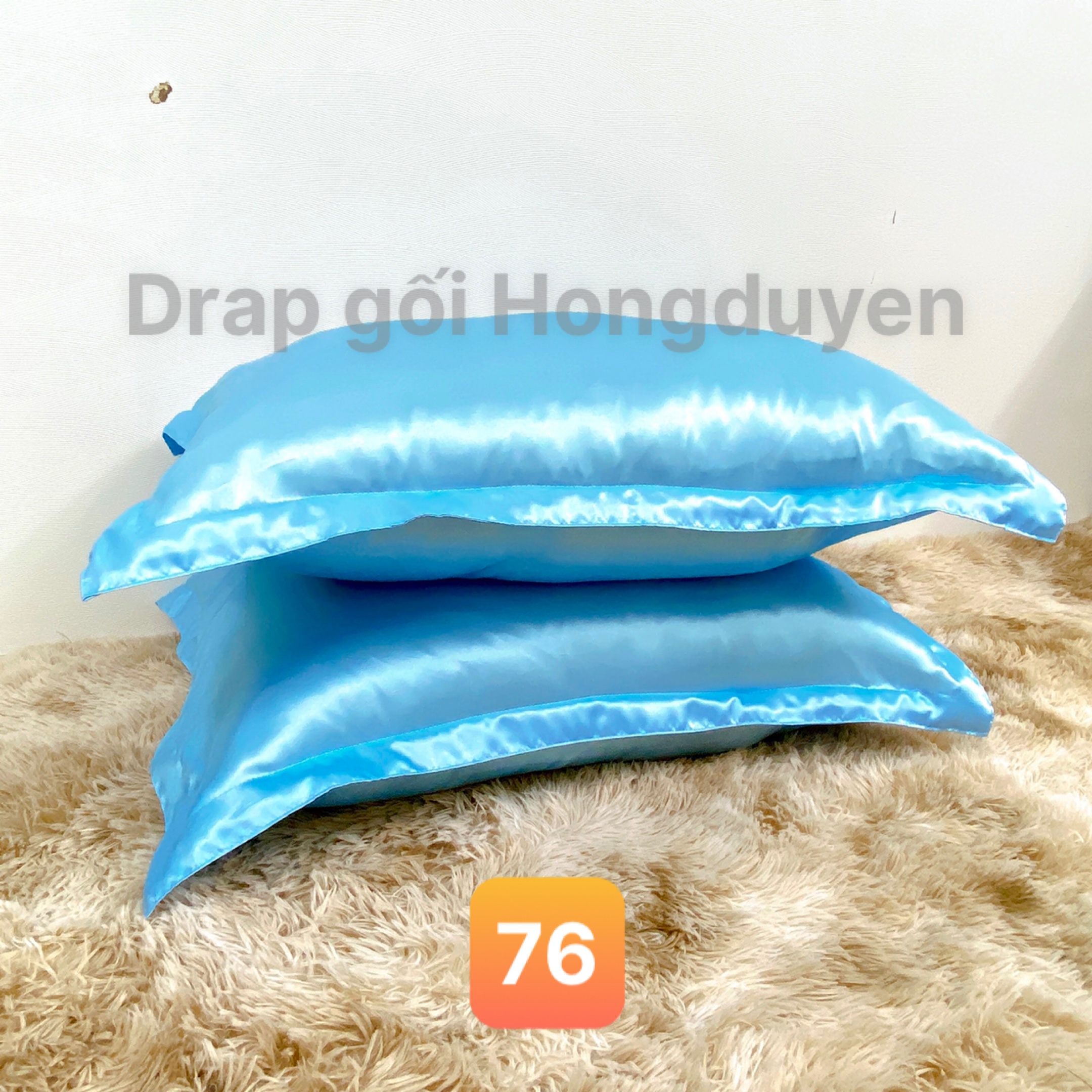 Bộ vỏ gối-ga phi bóng KO MỀN/CHĂN 1m6/1m8 trơn xanh nhạt 76. Bộ drap phi bóng 1 màu. Bộ grap phi bóng. Bộ drap phi lụa. Bộ grap phi lụa. Bộ ga phi lụa. Ga giường - drap giường - grap giường - ra giường.