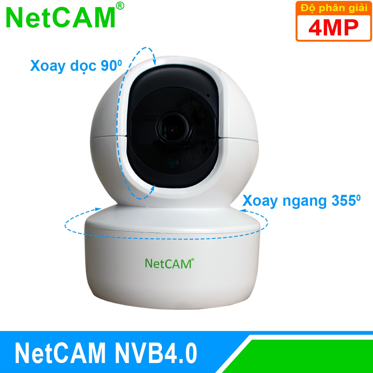 Camera IP wifi giám sát an ninh NetCAM NVB4.0, Độ phân giải 4.0MP - Hàng Chính Hãng