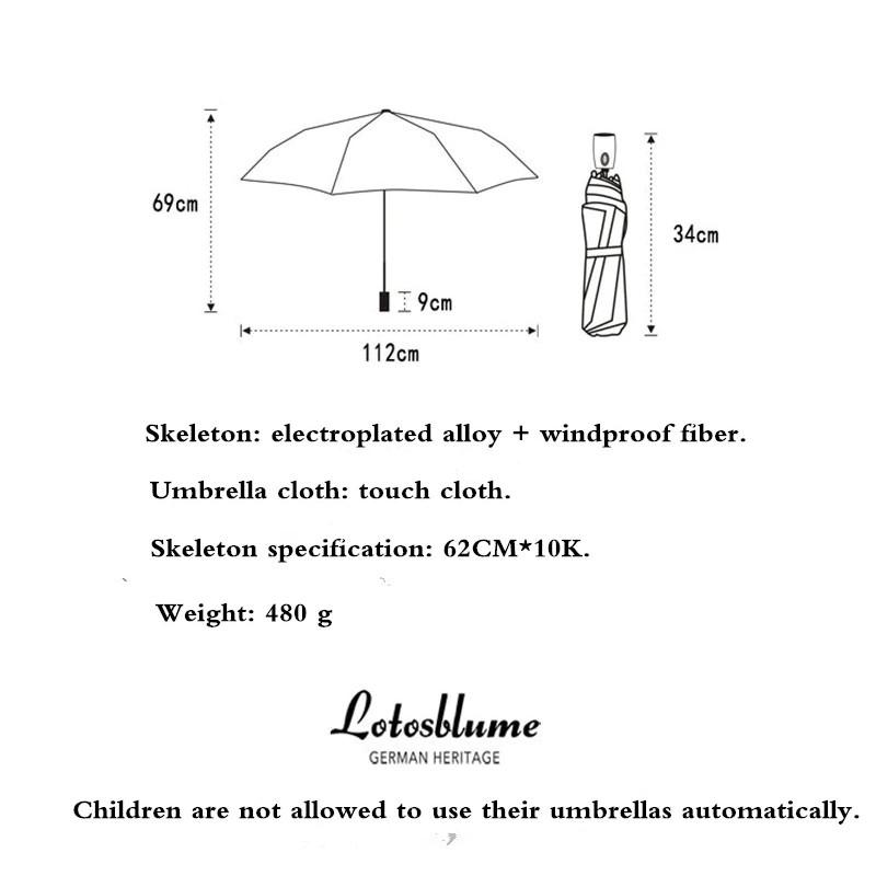 Ô dù cao cấp LOTOSBLUME vàLEODAUKNOW tự động 2 chiều chống tia UV - Mẫu cán gỗ 112cm có nạm logo đồng