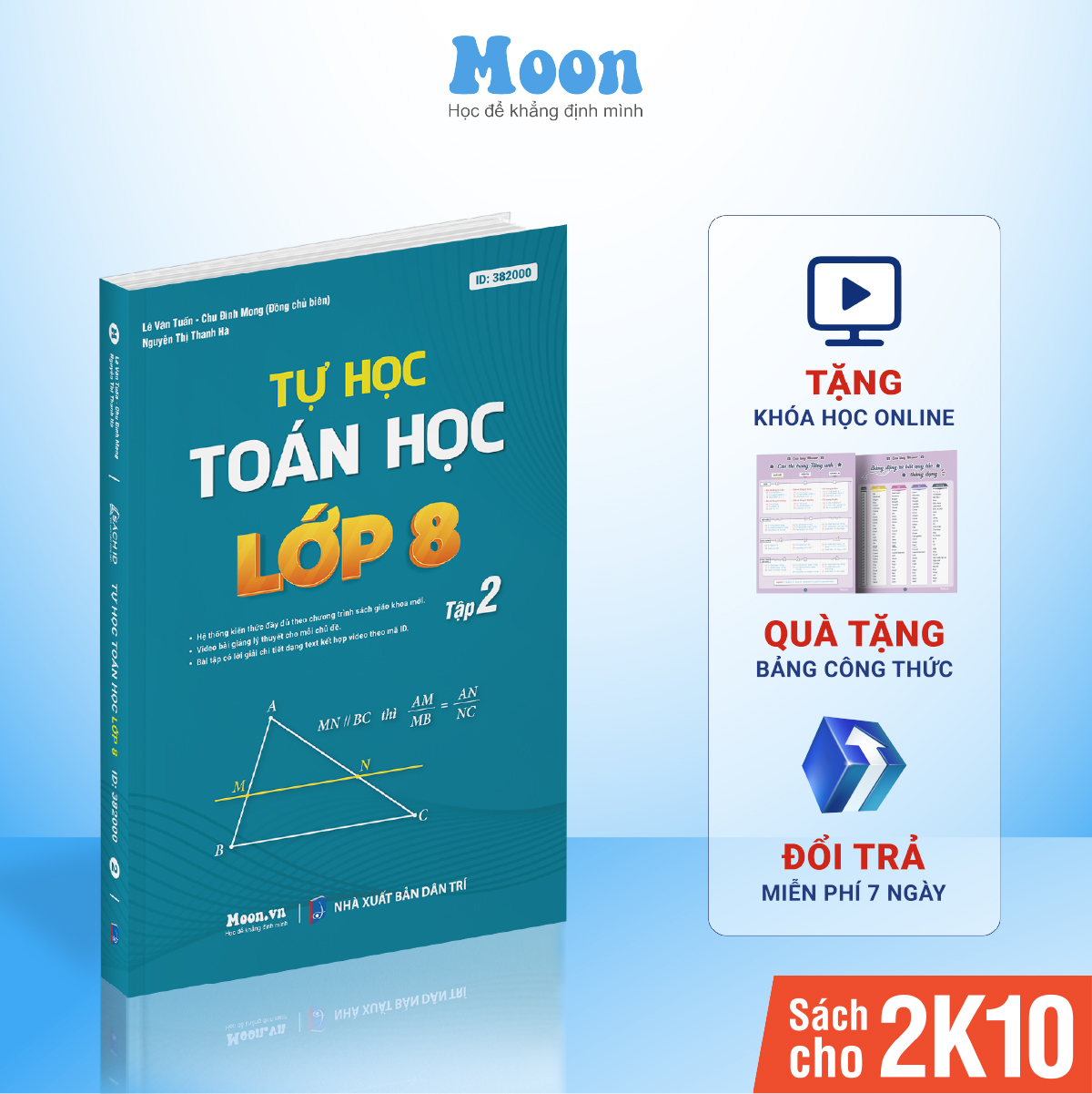 Sách ID Tự Học Toán Lớp 8 - chương trình sách giáo khoa mới kết nối tri thức, cánh diều, chân trời sáng tạo Moonbook