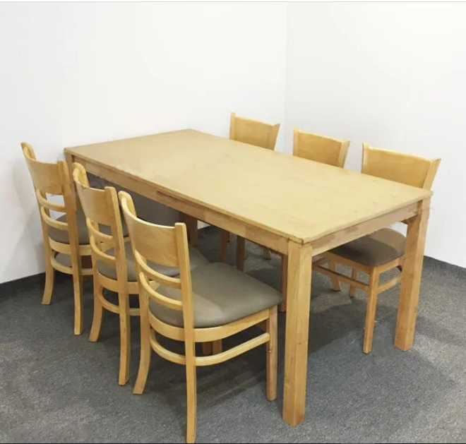 Bàn ăn Cabin ngang 1m2 bằng gỗ cao su tự nhiên cứng cáp dành cho gia đình quán ăn nhà hàng quán nước