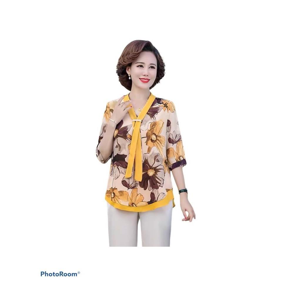 áo kiểu hoa thanh lịch -(thoi trang trung nien bigsize05) nh7-121