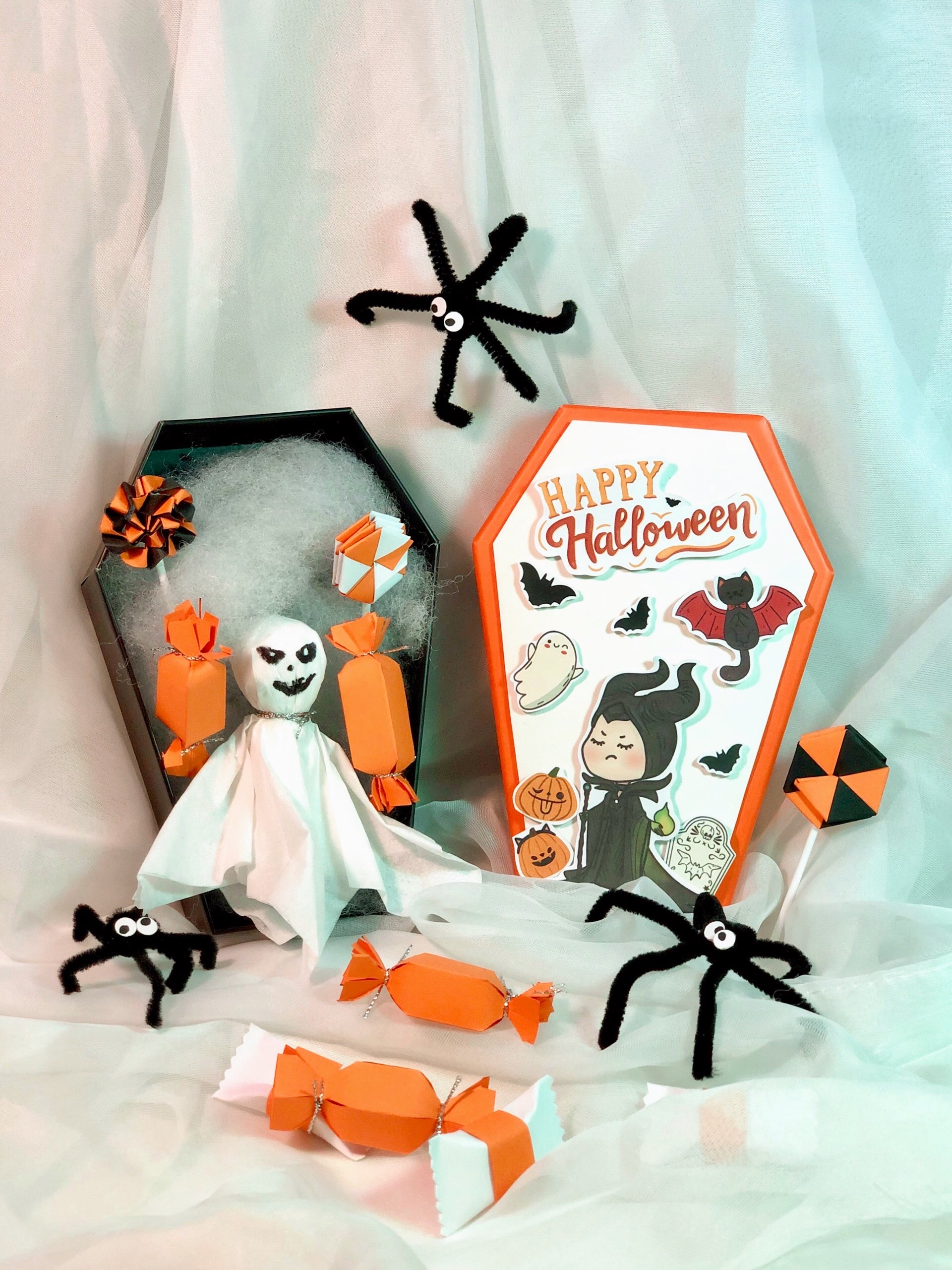 HỘP KẸO HALLOWEEN - BỘ KIT TỰ LÀM DIY TREAT BOX (TẶNG KÈM KẸO CON MA