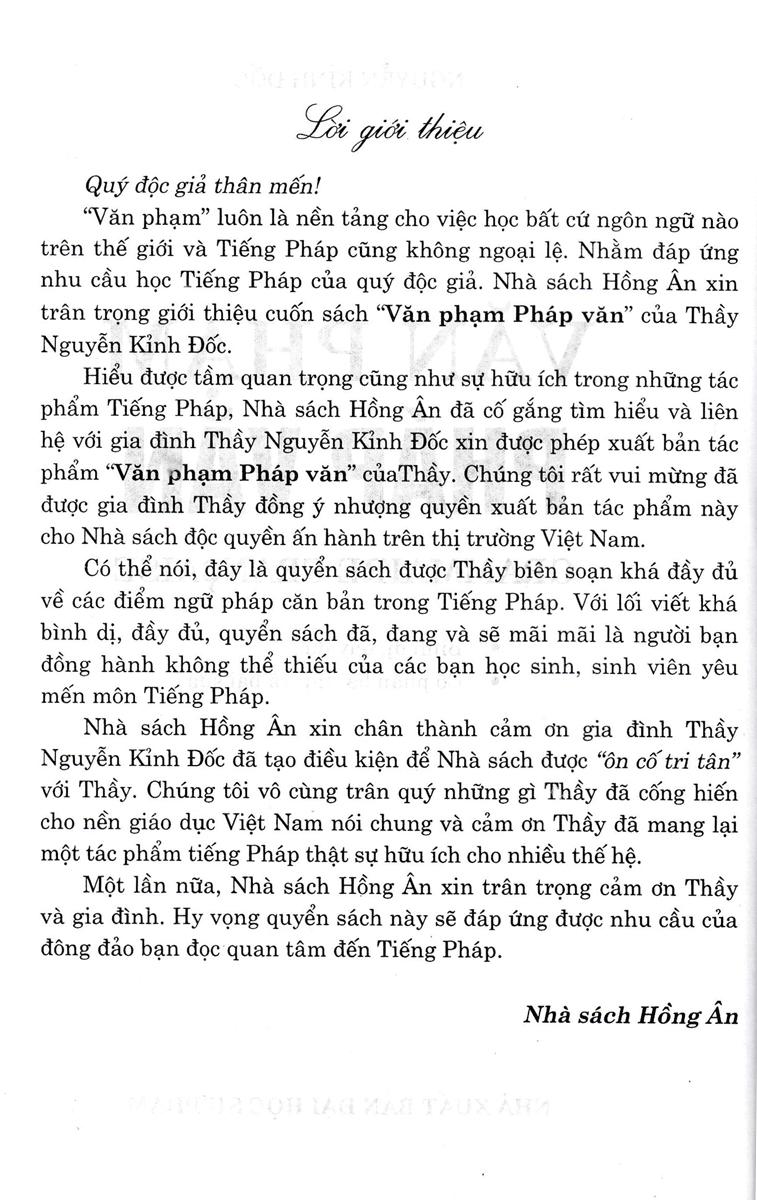 Văn Phạm Pháp Văn - Grammaire Francaise (Có Phần Bài Tập Và Bài Sửa) (HA)