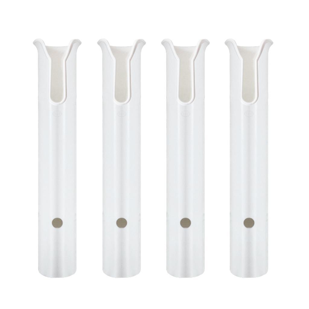 4 Pieces White Color Slotted Rod Holder Fishing Pole Rack Socket for Marine Fishing Box Kayak Boat Yacht
